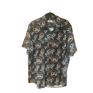 Envmenst Causal Short Sleeve‎ Pumpkin Halloween Shirt NWT